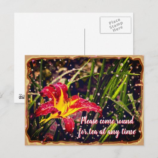 Lily Kom voor de Thee Briefkaart (Voorkant / Achterkant)