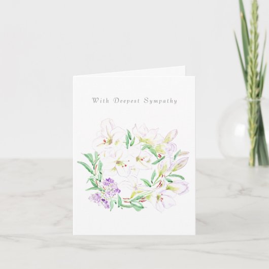 Lily krans denken aan je sympathie kaart (Voorkant)