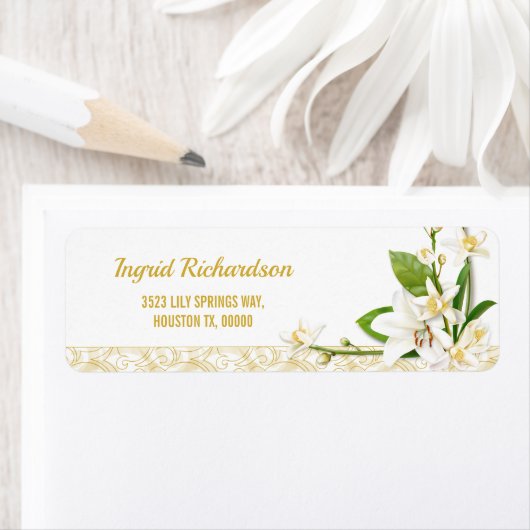 Lily Lemon Blossom Spring Wedding Etiket (Insitu)