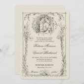 Lily Lijst en liefde paar bruiloft Kaart (Voorkant / Achterkant)