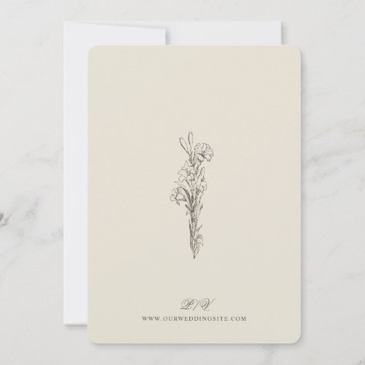  Lily Lijst en liefde paar bruiloft Kaart (Achterkant)