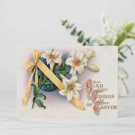 Lily Lilies Geel Lint Kaart (Staand voorkant)