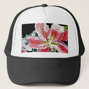 Lily Lillies Waterverf flower Baseball Hat Trucker Pet