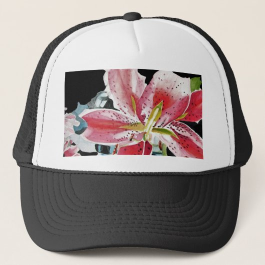 Lily Lillies Waterverf flower Baseball Hat Trucker Pet (Voorkant)
