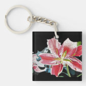 Lily Lillies Waterverf flower Key Ring Sleutelhanger (voorkant)