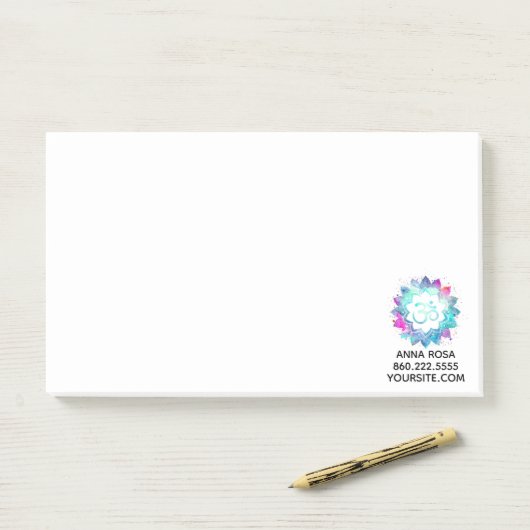 *~* Lily Lotus OM Aum Sybol Mandala Water Post-it® Notes (Op bureau)