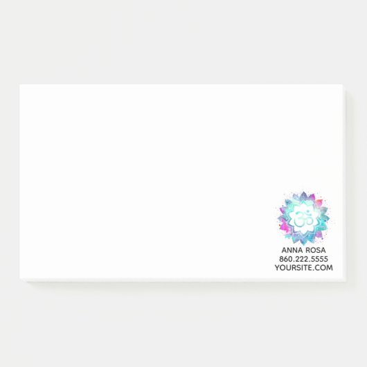 *~* Lily Lotus OM Aum Sybol Mandala Water Post-it® Notes (Voorkant)