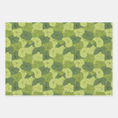 Lily lotus planten met groene spatronen inpakpapier vel (Voorkant 2)