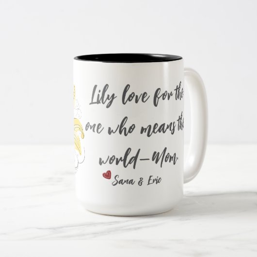 Lily Love Bloemen Mok - Mama Gift (Voorkant rechts)