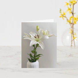 Lily Lullaby | Eenvoudige witte bloemschildering Kaart