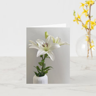 Lily Lullaby   Eenvoudige witte bloemschildering Kaart