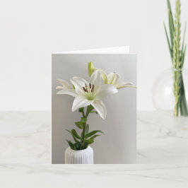 Lily Lullaby | Witte Eenvoudige Bloemschildering Kaart