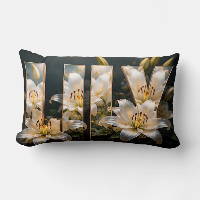 Lily Luxe Botanische Bloemendecoratie Kussen (Voorkant)