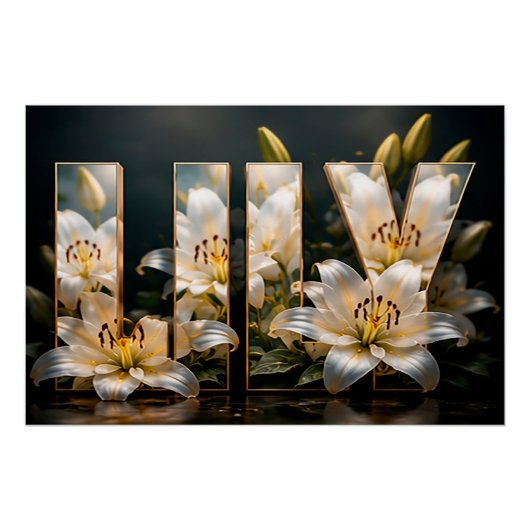 Lily Luxe Botanische Bloemendecoratie Perfect Poster (Voorkant)