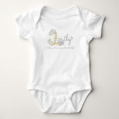 Lily meisjes noemen L monogram harten Romper (Voorkant)