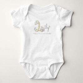 Lily meisjesnaam betekenis L monogram harten Romper