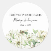 Lily Memorial Funeral Classic Round Sticker (Voorkant)