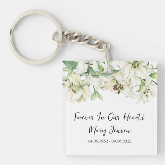 Lily Memorial Funeral Photo Keychain (Voorkant)