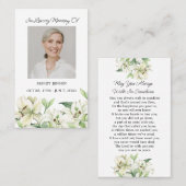 Lily Memorial Photo Funeral Prayer Card Visitekaartje (Voorkant / Achterkant)