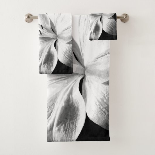 Lily met zwarte en witte bloem bad handdoek (Insitu)