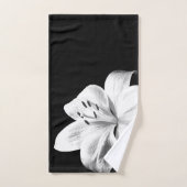 Lily met zwarte en witte bloem bad handdoek (Handdoek)