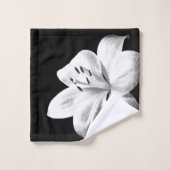 Lily met zwarte en witte bloem bad handdoek (Wasdoekje)