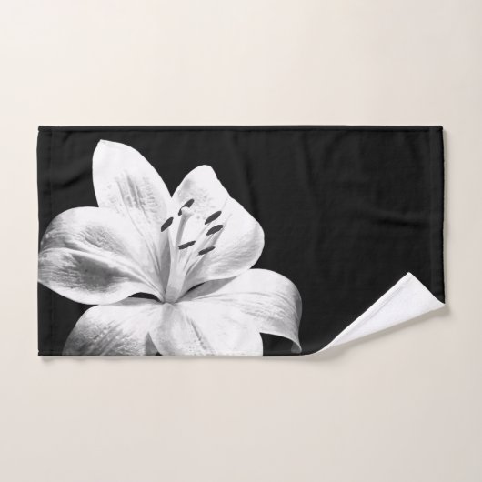 Lily met zwarte en witte bloem bad handdoek (Handdoek)
