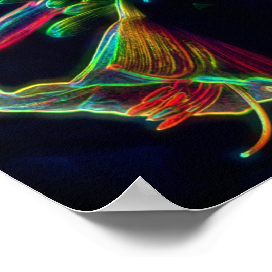 Lily Mirror Abstracte neonbloemenkunst Poster (Hoek)