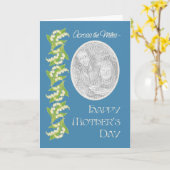 Lily Moederdag Fotokaart Blauw: Over de Miles Kaart (Gele Bloem)