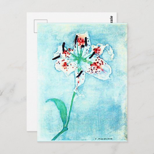 Lily, mooi schilderij van Piet Mondrian Briefkaart (Voorkant / Achterkant)