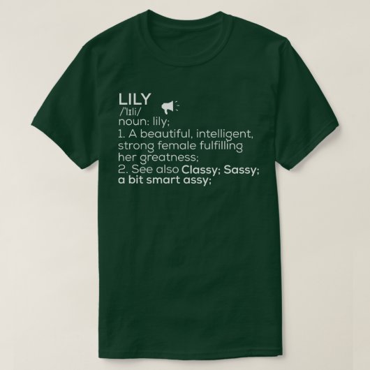 Lily Naam Lily Definitie Lily Vrouw Naam Lily Me T-shirt (Design voorkant)