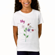 Lily Naam Meisjes Bloemen T-Shirt