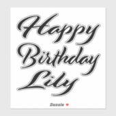 Lily Name Vorname black Sticker Geburtstag (Vel)