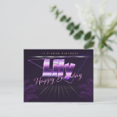 Lily Name Vorname lila Postkarte Geburtstag Briefkaart (Staand voorkant)