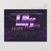 Lily Name Vorname lila Postkarte Geburtstag Briefkaart (Voorkant)