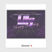 Lily Name Vorname lila retro Sticker Geburtstag (Vel)