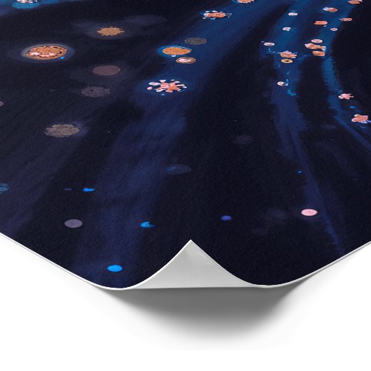 Lily Night Glow - levendige schilderstijl Poster (Hoek)