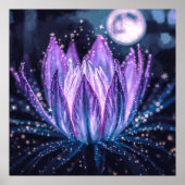 Lily Night Glow - levendige schilderstijl Poster (Voorkant)