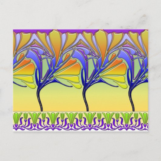 LILY NOUVEAU: KORTE SPRINGGLAS BRIEFKAART (Voorkant)