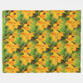 Lily of the Incas/Yellow Alstroemeria Fleece Deken (Voorkant (Horizontaal))