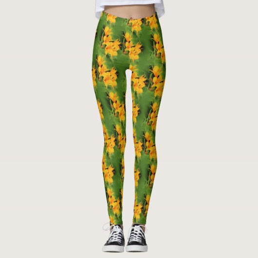 Lily of the Incas/Yellow Alstroemeria Leggings (Voorkant)