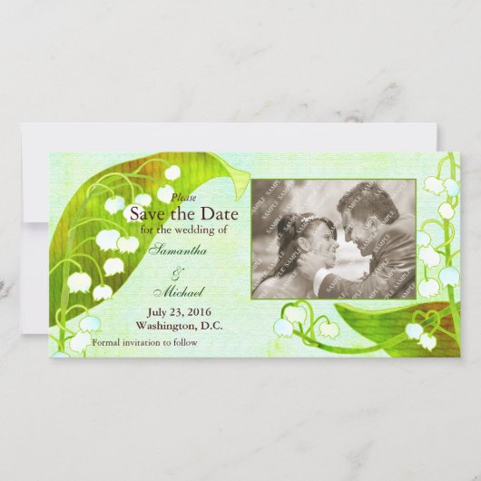 Lily of the Valley: Bewaar de datumfotokaarten Save The Date (Voorkant)