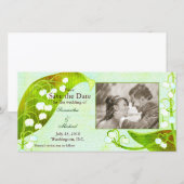 Lily of the Valley: Bewaar de datumfotokaarten Save The Date (Voorkant / Achterkant)