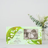 Lily of the Valley: Bewaar de datumfotokaarten Save The Date (Staand voorkant)