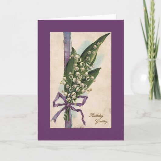 Lily of the Valley Birthday Card Kaart (Voorkant)