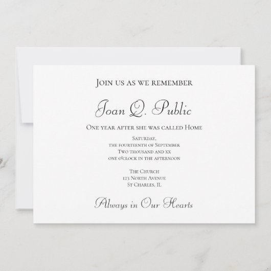 Lily of the Valley Bloemen Dood Jubileum Kaart (Achterkant)