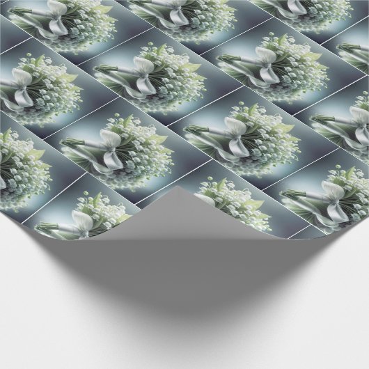 Lily of the Valley bruiloftsboeket Cadeaupapier (Hoek)