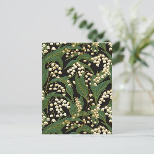 Lily-of-the-Valley Chiyogami Briefkaart (Staand voorkant)