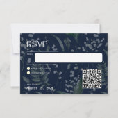 Lily of the Valley Dark Blue Response-Kaart RSVP Kaartje (Voorkant)
