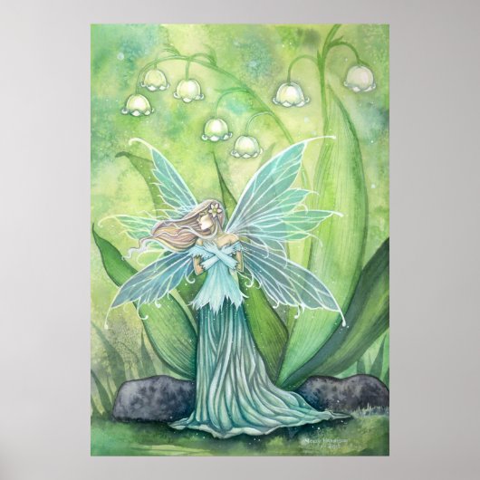 Lily of the Valley Fairy Fantasy Art Print (Voorkant)